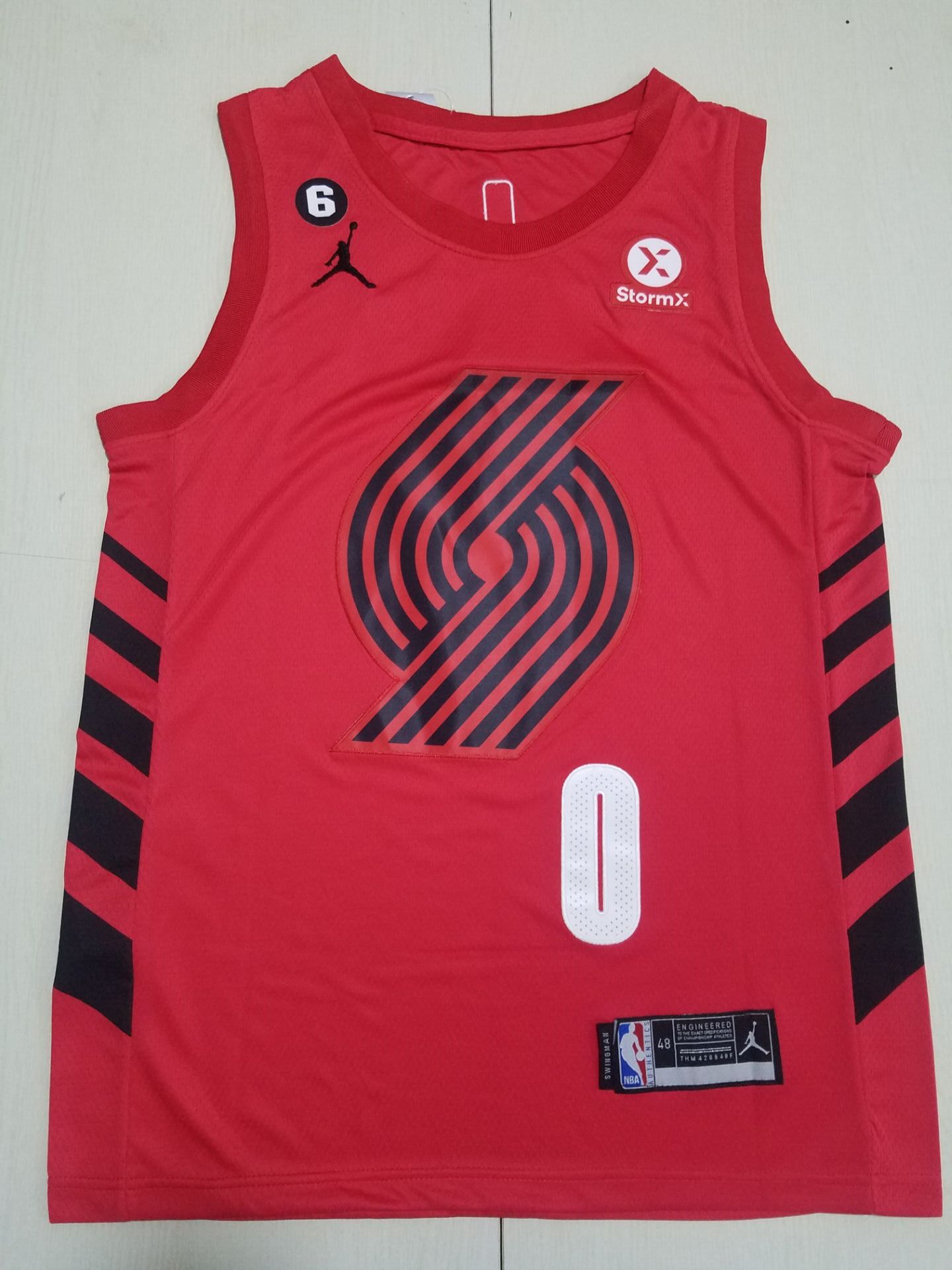 Men Portland Trail Blazers #0 Lillard Red 2022 NBA Jersey->phoenix suns->NBA Jersey